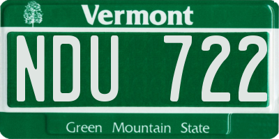 VT license plate NDU722