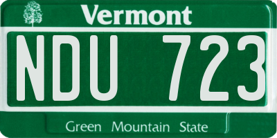 VT license plate NDU723