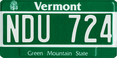 VT license plate NDU724