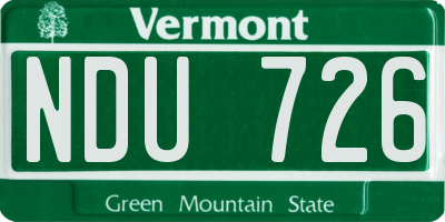 VT license plate NDU726