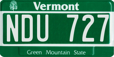 VT license plate NDU727