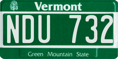 VT license plate NDU732