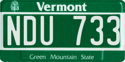 VT license plate NDU733