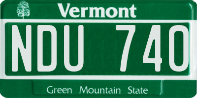 VT license plate NDU740