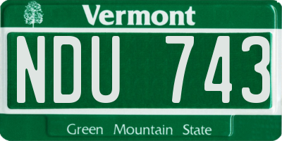 VT license plate NDU743