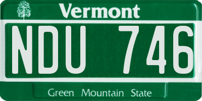 VT license plate NDU746