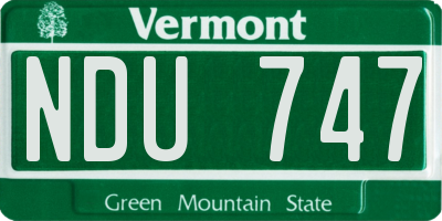 VT license plate NDU747