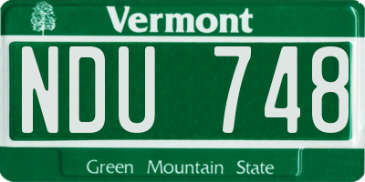 VT license plate NDU748