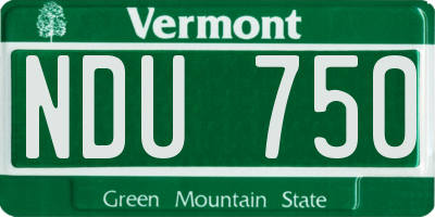 VT license plate NDU750