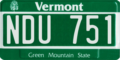 VT license plate NDU751