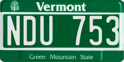 VT license plate NDU753
