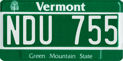 VT license plate NDU755