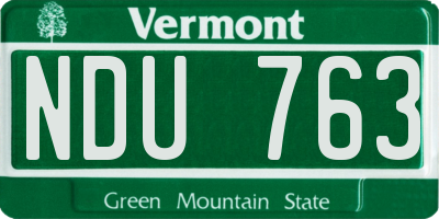 VT license plate NDU763