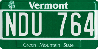 VT license plate NDU764