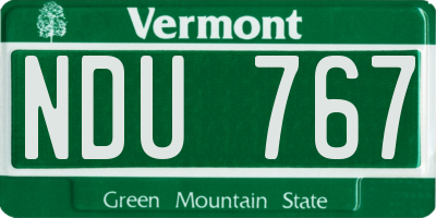 VT license plate NDU767