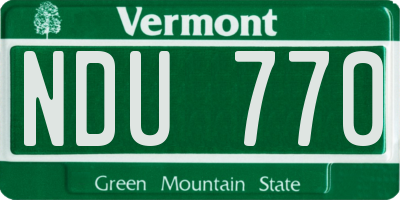 VT license plate NDU770