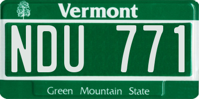 VT license plate NDU771