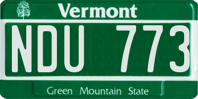 VT license plate NDU773