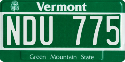 VT license plate NDU775
