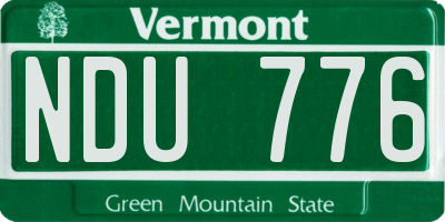 VT license plate NDU776