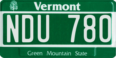 VT license plate NDU780