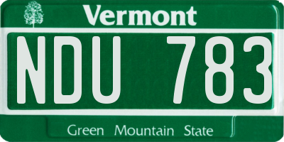 VT license plate NDU783