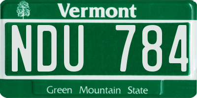 VT license plate NDU784
