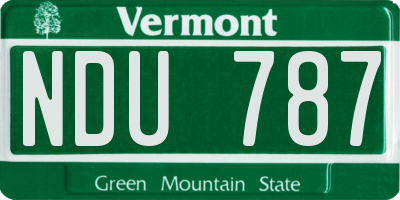VT license plate NDU787
