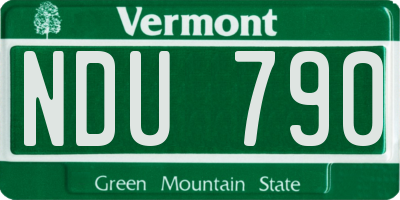 VT license plate NDU790