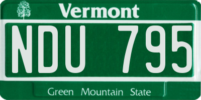 VT license plate NDU795