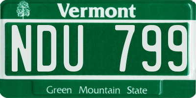 VT license plate NDU799