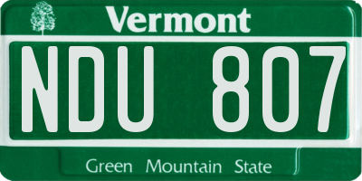 VT license plate NDU807