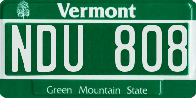 VT license plate NDU808