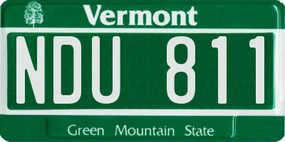 VT license plate NDU811