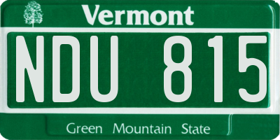 VT license plate NDU815