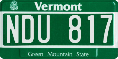VT license plate NDU817