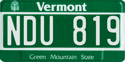 VT license plate NDU819