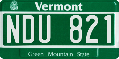 VT license plate NDU821