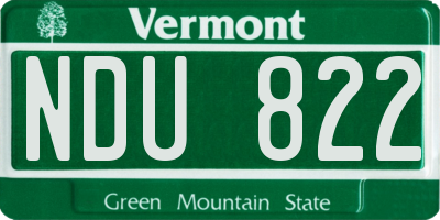 VT license plate NDU822