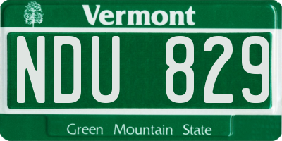 VT license plate NDU829