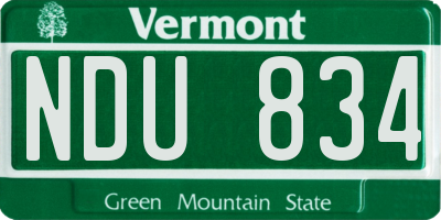 VT license plate NDU834