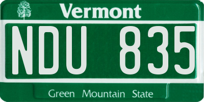 VT license plate NDU835