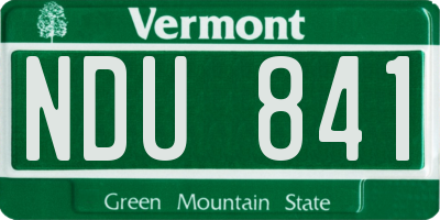 VT license plate NDU841