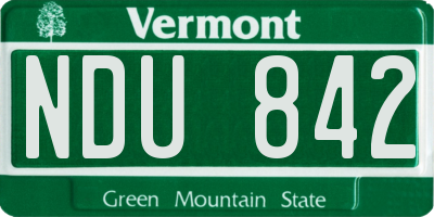 VT license plate NDU842