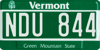 VT license plate NDU844