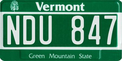 VT license plate NDU847