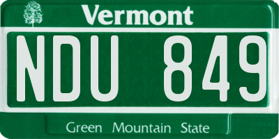 VT license plate NDU849