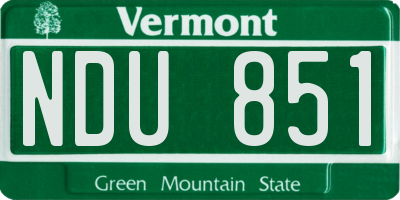 VT license plate NDU851
