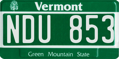 VT license plate NDU853
