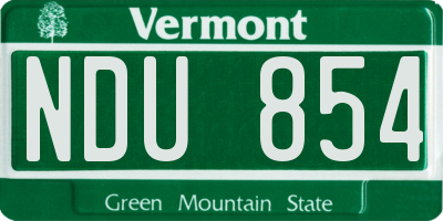 VT license plate NDU854